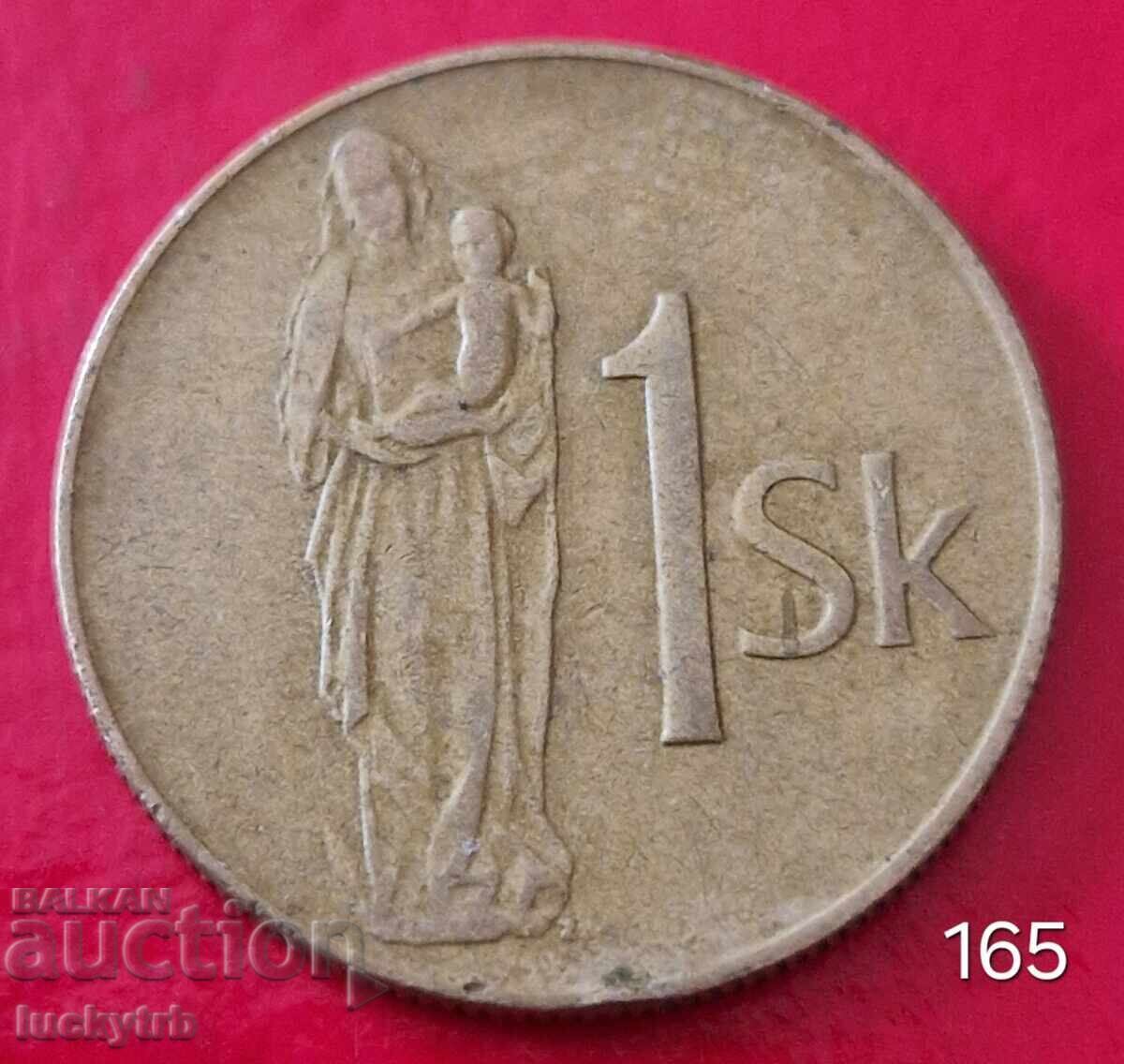 1 coroană 1993 - Slovacia