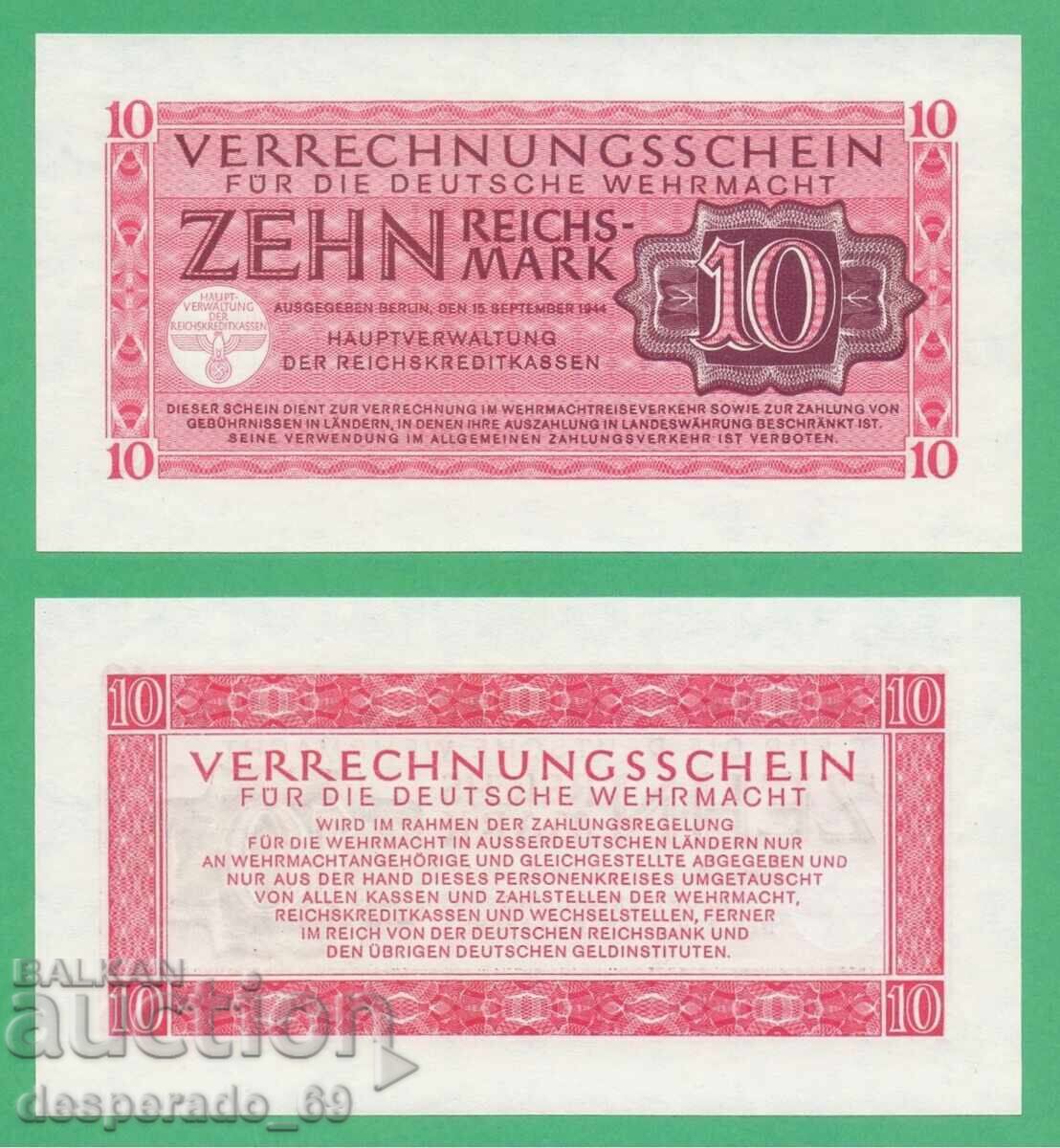 (¯`'•.¸ГЕРМАНИЯ 10 марки 1944 (Вермахт,Свастика) UNC¸.•'´¯) (¯`'•.¸ГЕРМАНИЯ 10 марки 1944 (Вермахт,Свастика) UNC¸.•'´¯)