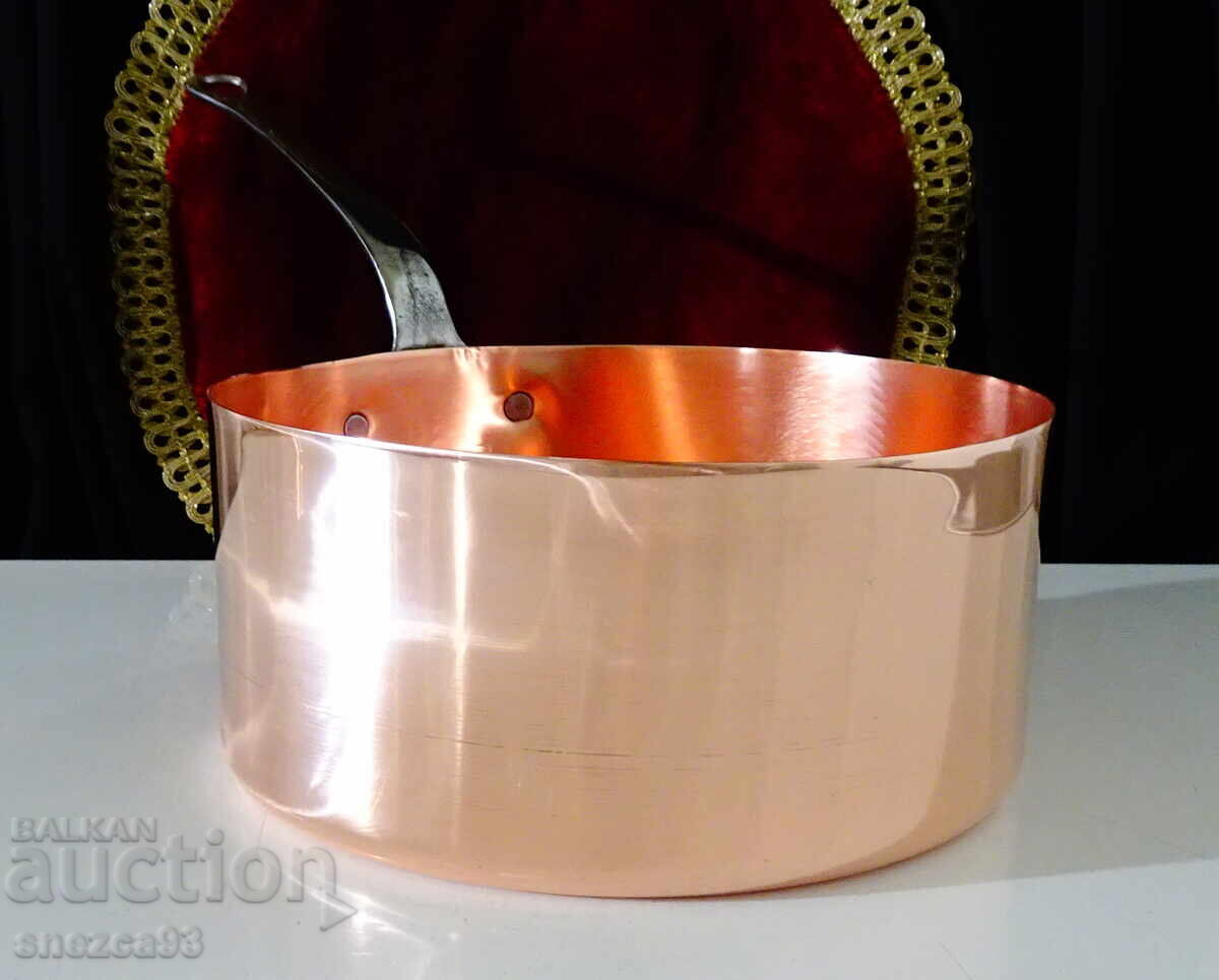 Χάλκινη κατσαρόλα, τηγάνι, 4 λίτρα, καθαρό κόκκινο χαλκό με τιμή 229.00 BGN | € 117.09 Χάλκινη κατσαρόλα, τηγάνι, 4 λίτρα, καθαρό κόκκινο χαλκό με τιμή 229.00 BGN | € 117.09