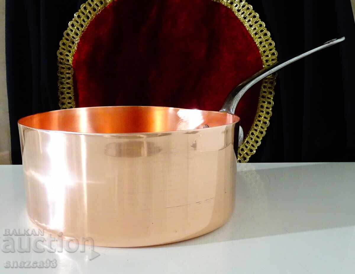 Χάλκινη κατσαρόλα, τηγάνι, 4 λίτρα, καθαρό κόκκινο χαλκό Χάλκινη κατσαρόλα, τηγάνι, 4 λίτρα, καθαρό κόκκινο χαλκό