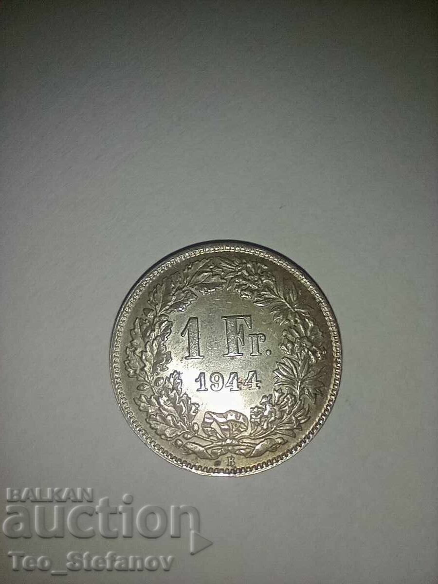 1 Franc 1944 Elveția Argint cu preț € 15.00 | 29.34 BGN 1 Franc 1944 Elveția Argint cu preț € 15.00 | 29.34 BGN