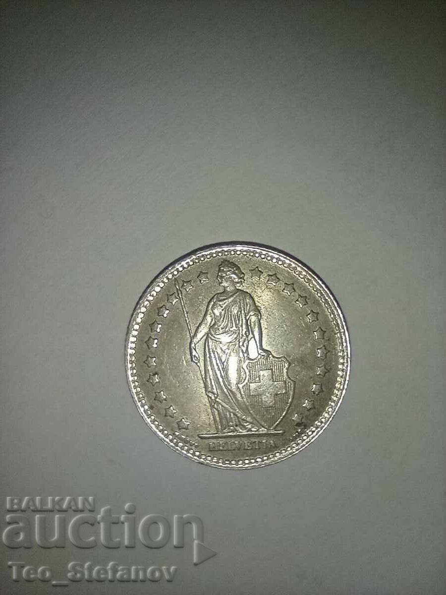 1 Franc 1944 Elveția Argint 1 Franc 1944 Elveția Argint