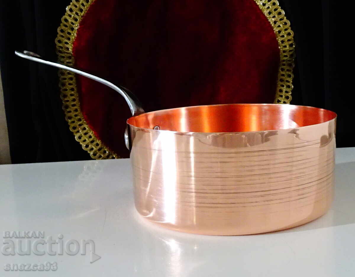 Copper pot, pan, 3 l., pure red copper