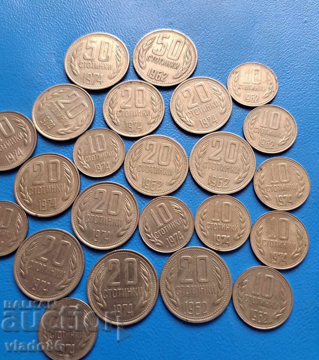 Licitație Lot de bănuți 1962 și 1974 Licitație Lot de bănuți 1962 și 1974