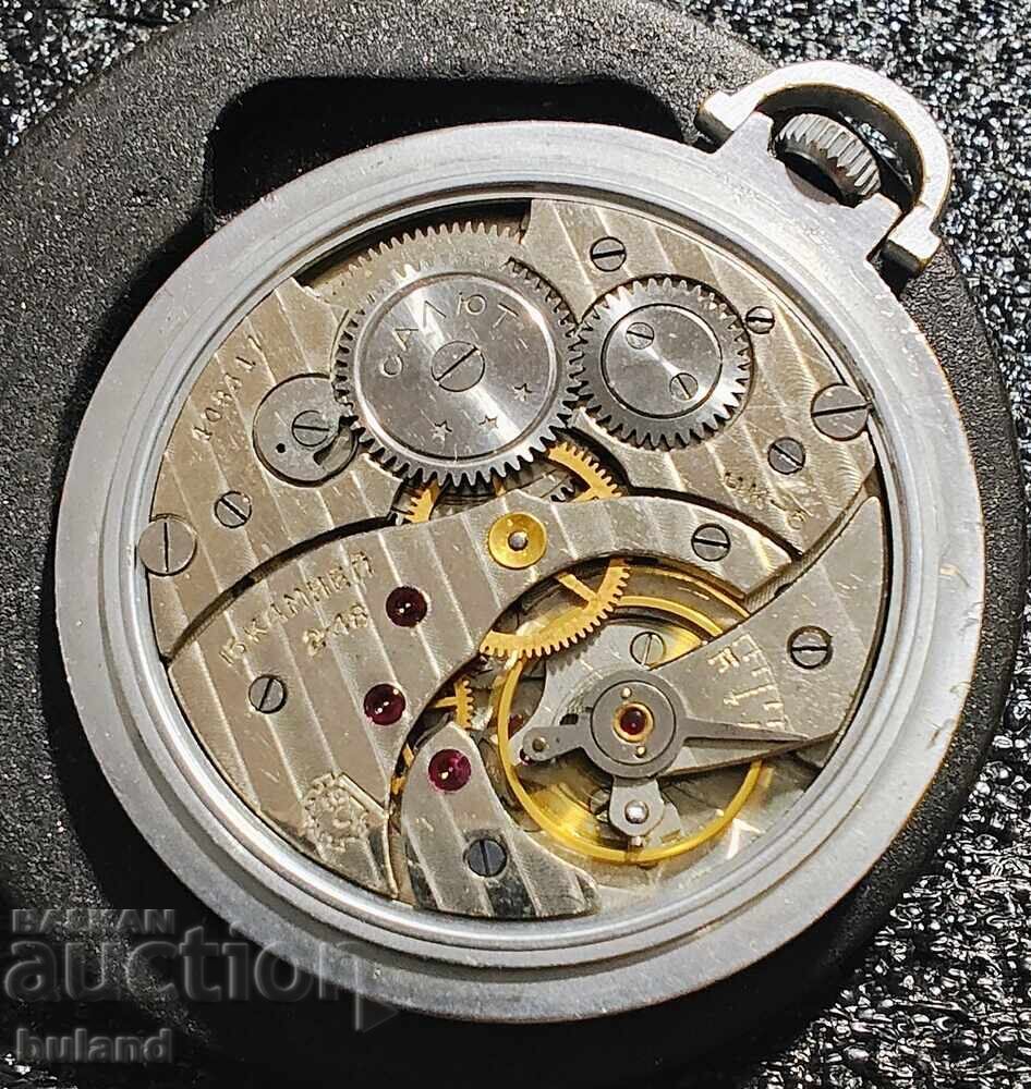 Rare Soviet Pocket Watch Salyut from 1948 ch2z USSR USS - 5