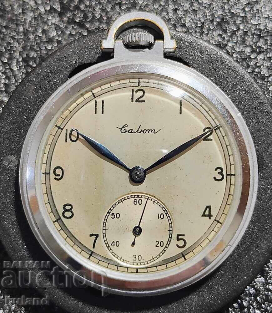 Rare Soviet Pocket Watch Salyut from 1948 ch2z USSR USS