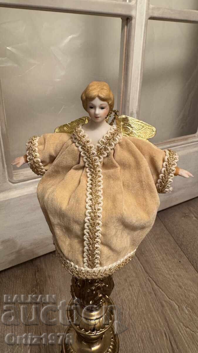 Vintage Small Porcelain Angel, Christmas Tree Topper - Germany, 1