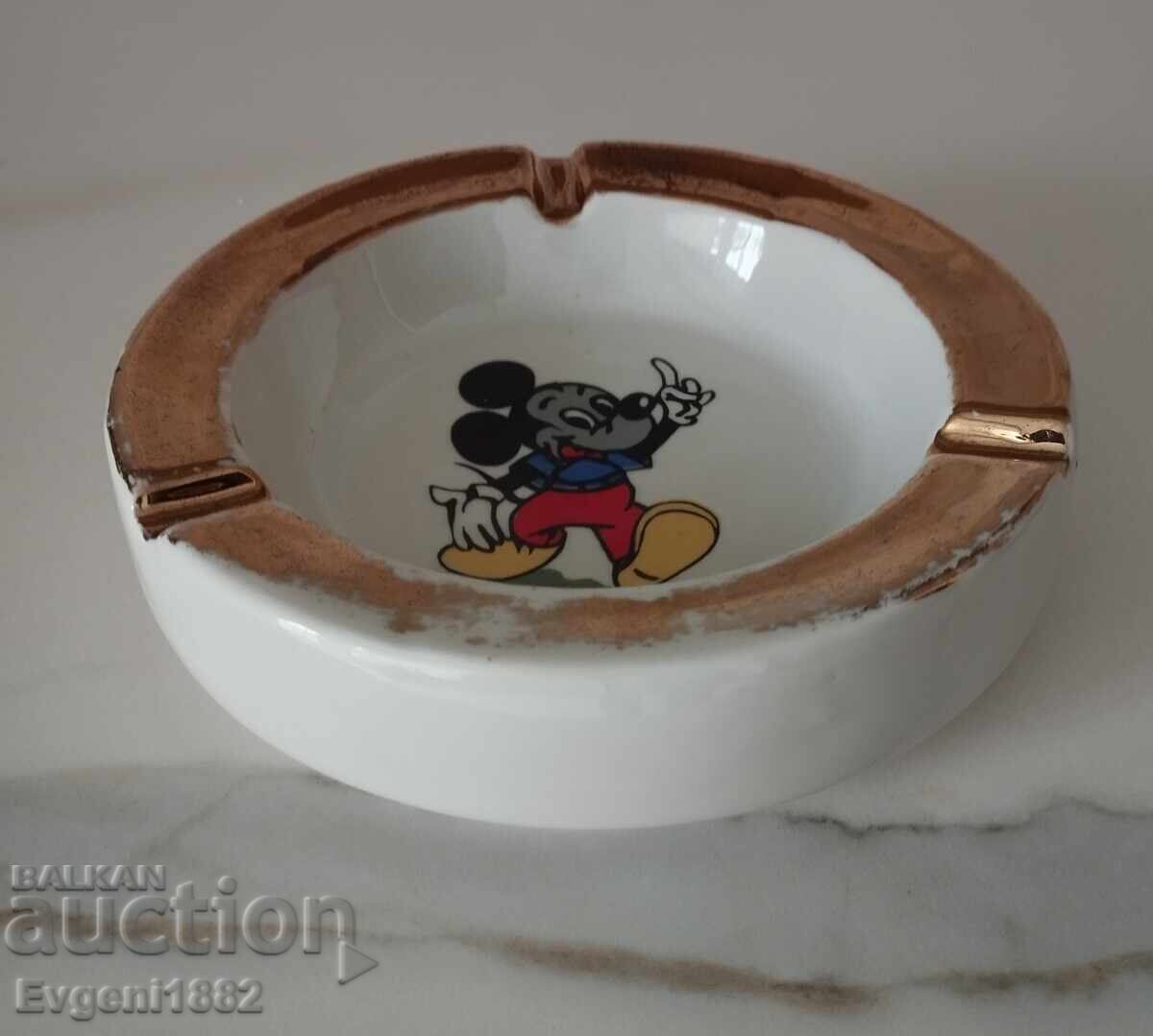 Auction  Mickey Mouse Star Porcelain Ashtray Made in Bulgaria