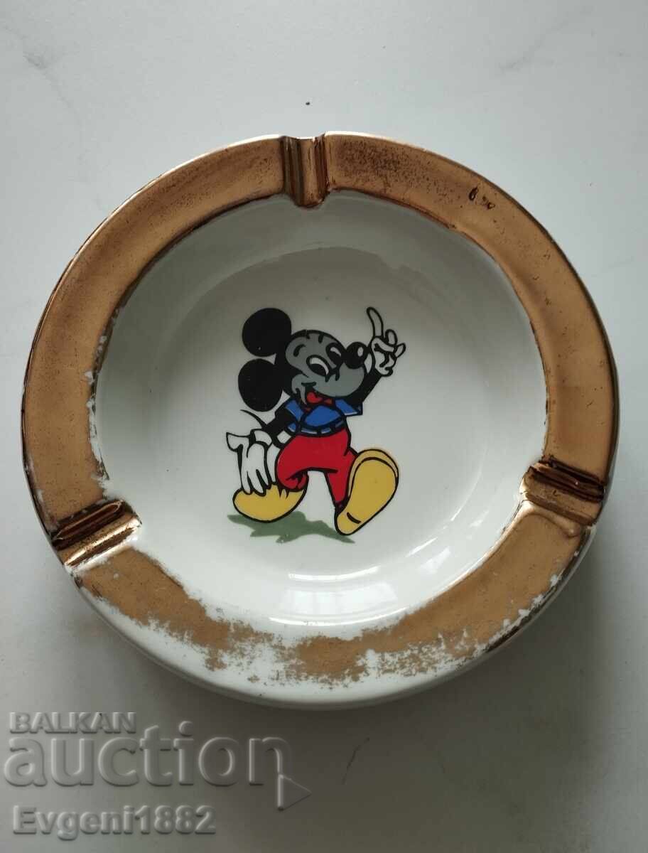 Mickey Mouse Star Porcelain Ashtray Made in Bulgaria