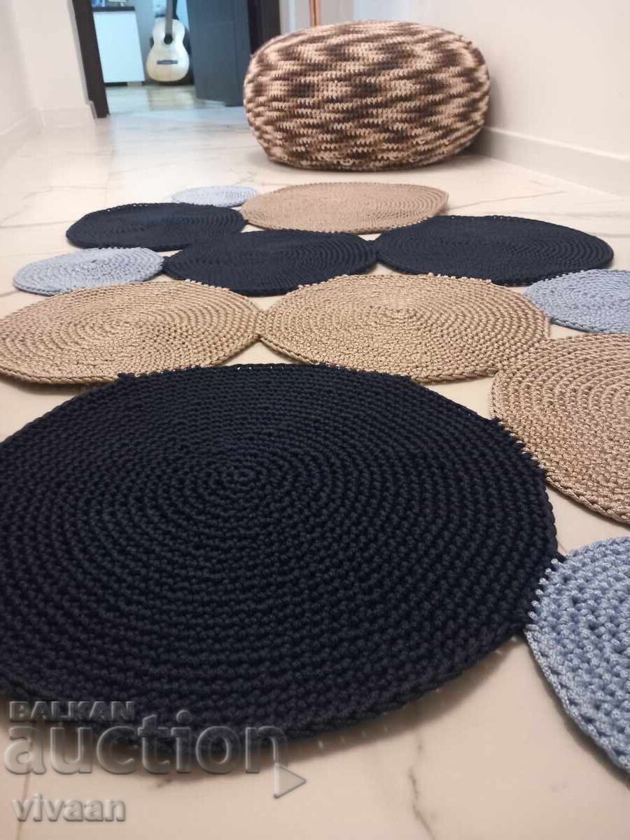 Covor designer împletit manual