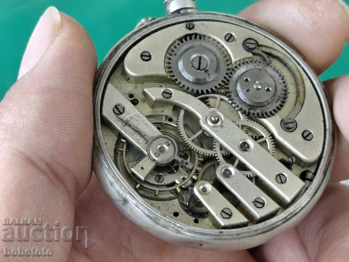 BZTs Star Silver Pocket Watch Calendar Tavannes - 6