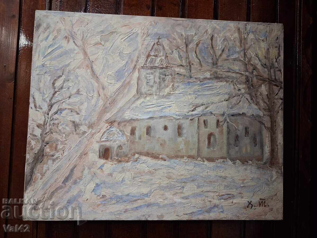 Winter landscape with church — Hristo Todorov
