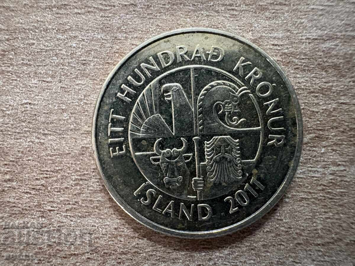 Ισλανδία - 100 κρόνα (2011) με τιμή € 1.02 | 1.99 BGN