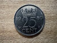 Netherlands - 25 Cents (1980)