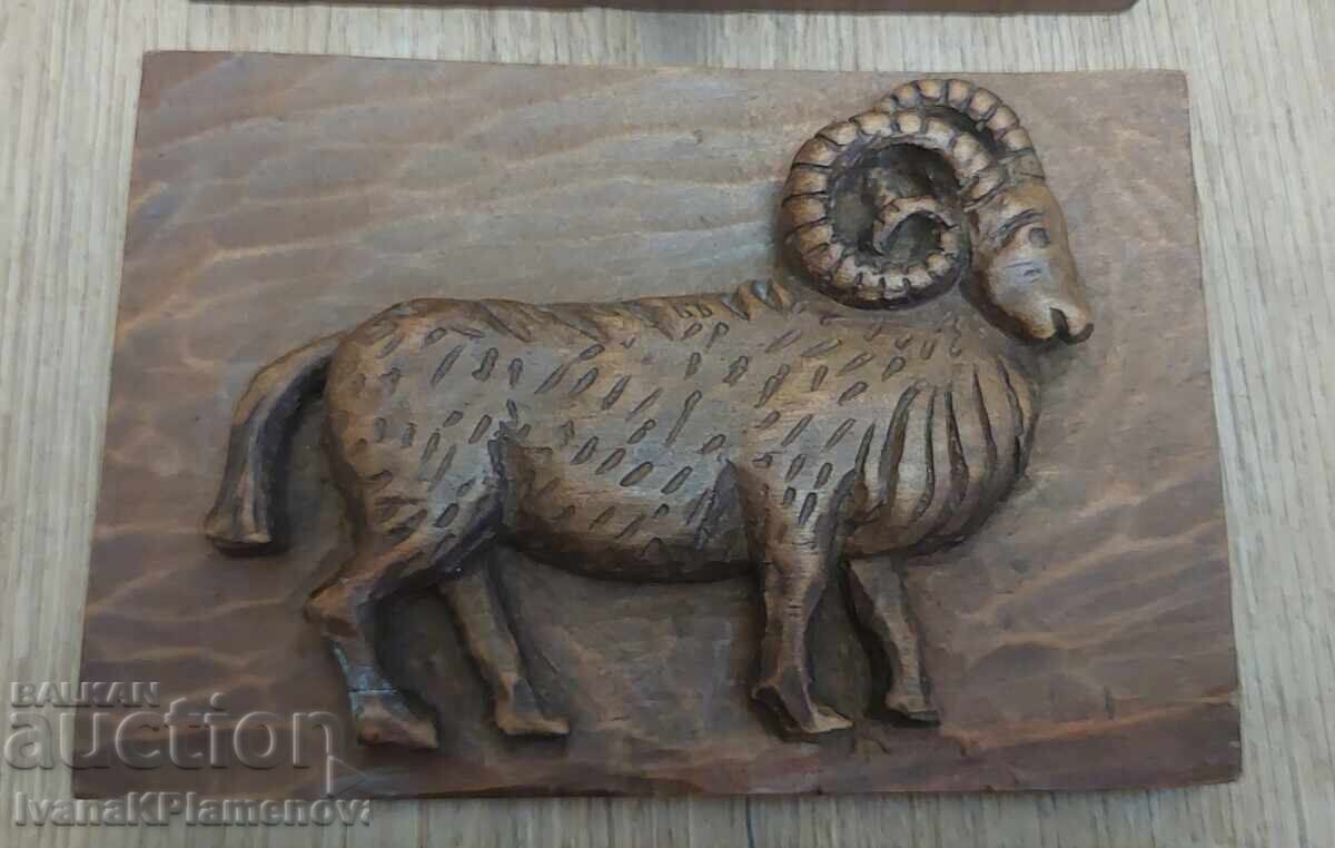 Wood carvings zodiac panels three pieces for connoisseurs - 6