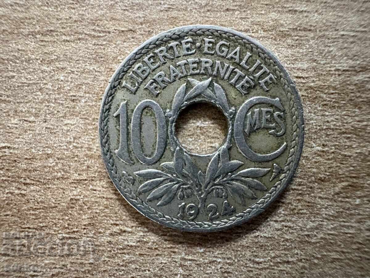 Franța - 10 centime (1924) - Marcaj 'cornul abundenței' Franța - 10 centime (1924) - Marcaj 'cornul abundenței'