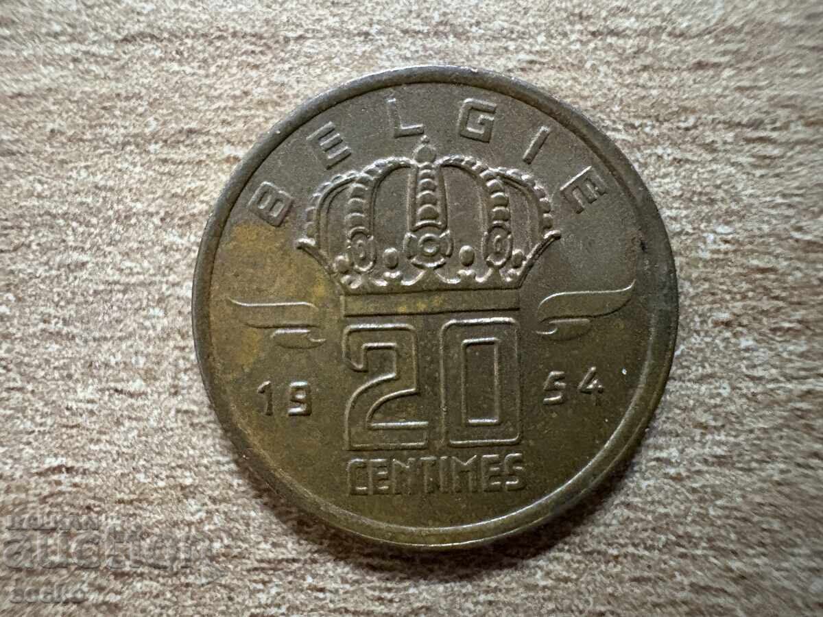 Belgium - 20 Centimes (1954) - BELGIË