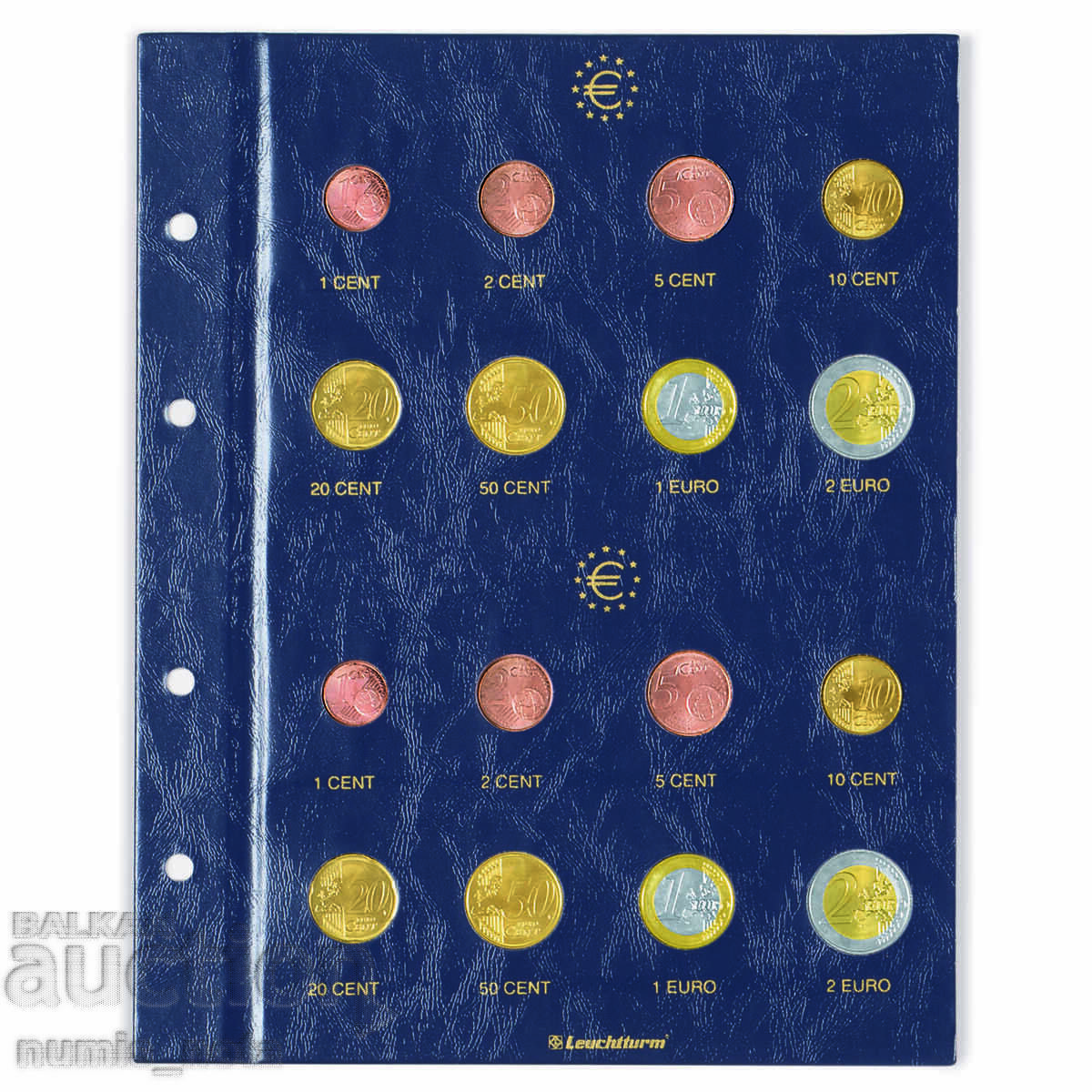 Листове за монети VISTA, евро неутрални всеки за 2 комплекта Листове за монети VISTA, евро неутрални всеки за 2 комплекта