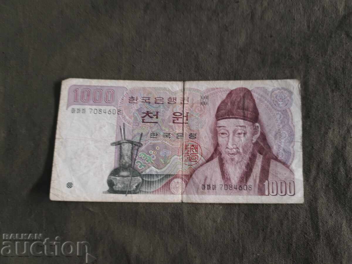 1000 вон 1983 Южна Корея