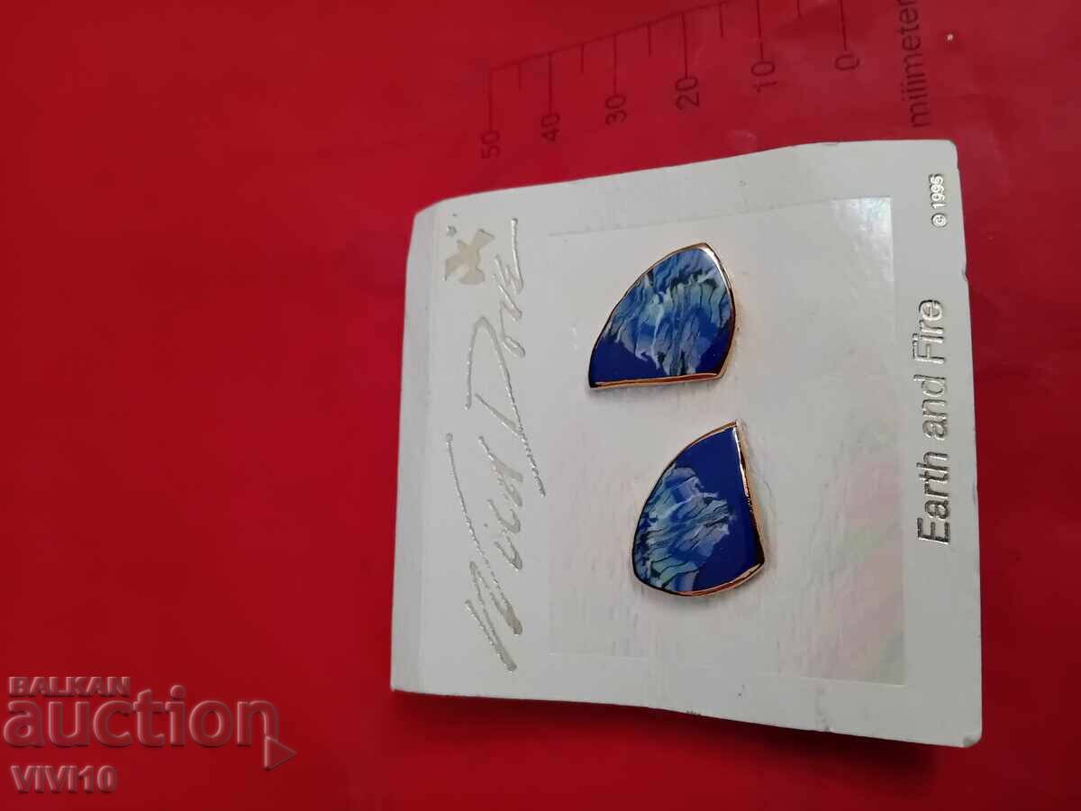 Αντίκες σκουλαρίκια με σμάλτο