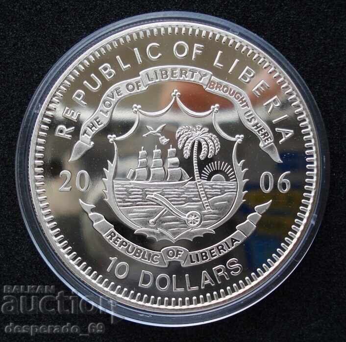 (¯`'•.¸   10 долара 2006  ЛИБЕРИЯ  UNC   ¸.•'´¯) с цена 22.00 лв. | € 11.25