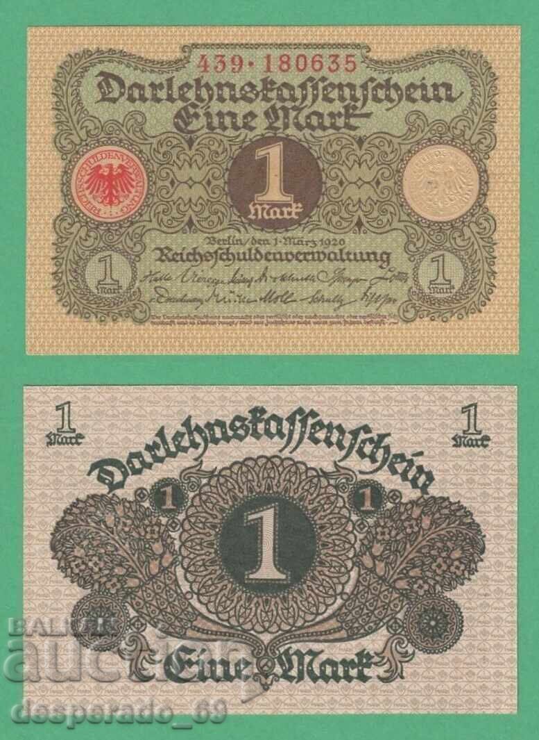 (¯`'•.¸GERMANY 1 mark 1920 UNC¸.•'´¯) (¯`'•.¸GERMANY 1 mark 1920 UNC¸.•'´¯)