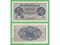 (¯`'•.¸GERMANIA 5 mărci 1940-1945 (Svastică) UNC (2) '´¯)