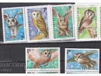 Timbre curate Fauna Păsări de noapte Rapiitoare Bufnițe 1992 din Bulgaria