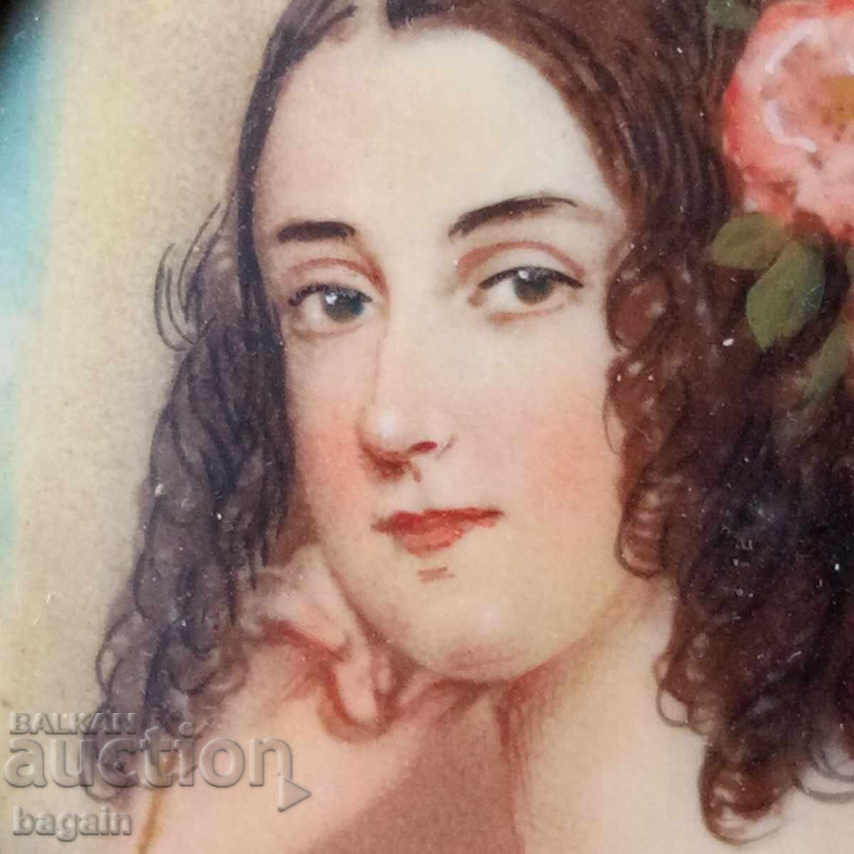 Дамски портрет- миниатюра върху слонова кост.
