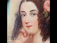 Дамски портрет- миниатюра върху слонова кост.