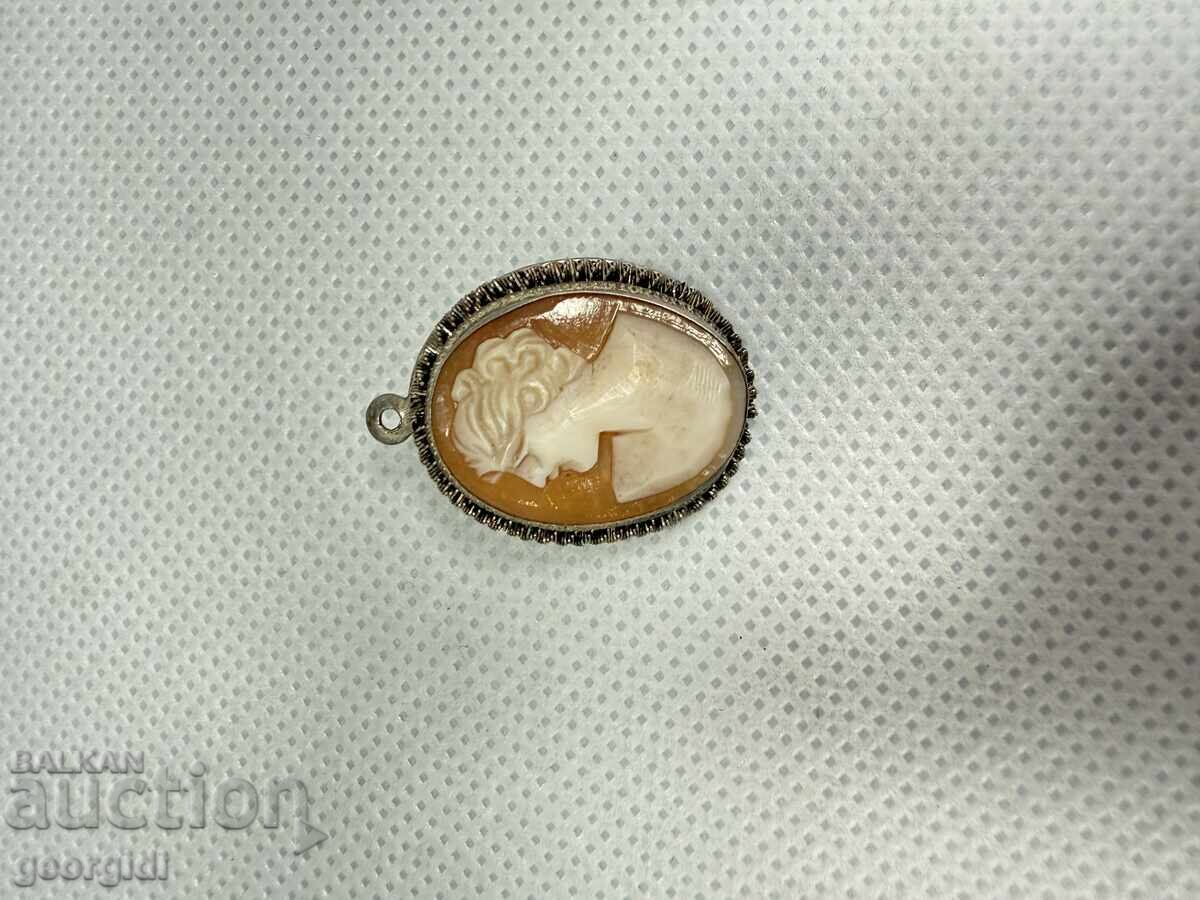 Стара сребърна камея / рапан / сребро. №7663 - 5