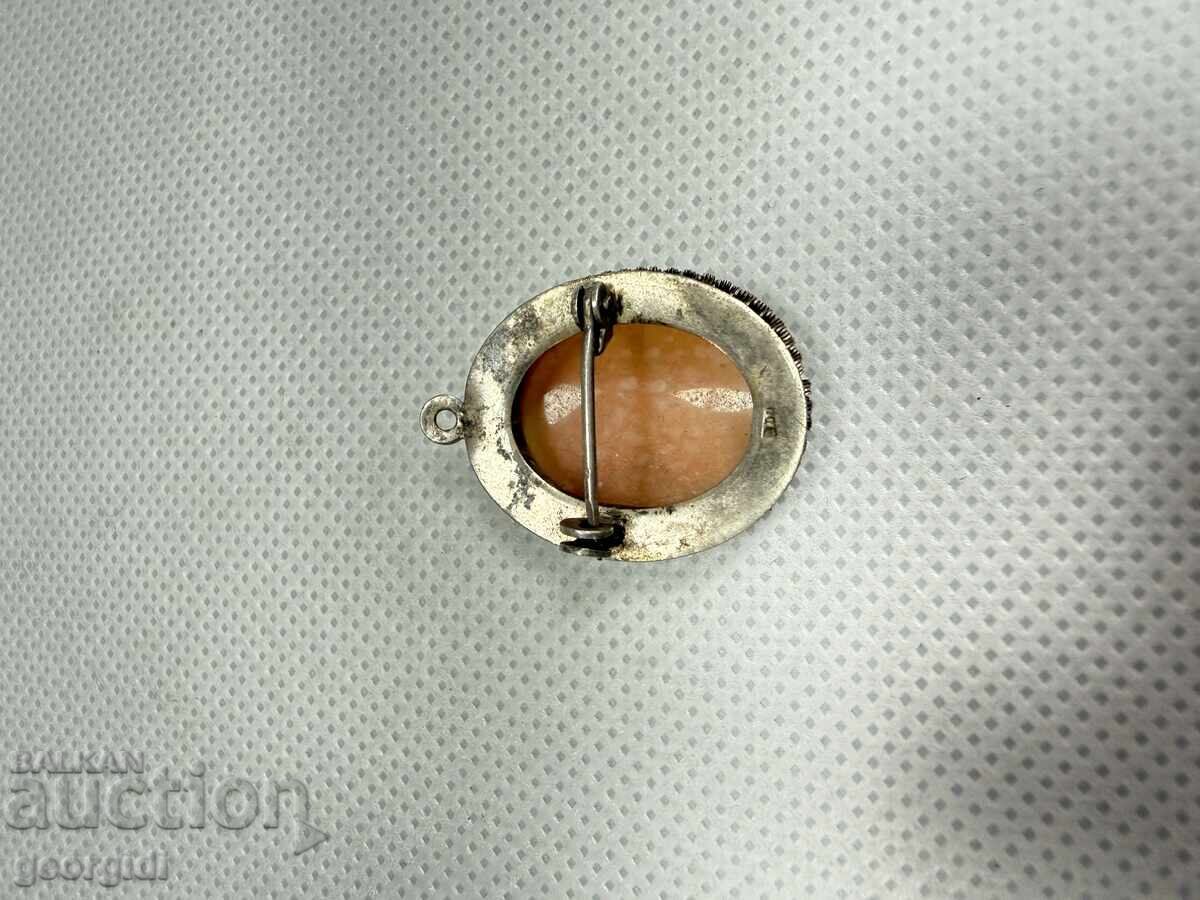 Стара сребърна камея / рапан / сребро. №7663 - 6