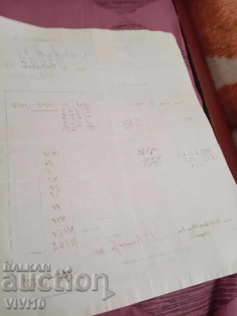 Аукцион Старинна сметка 1920г