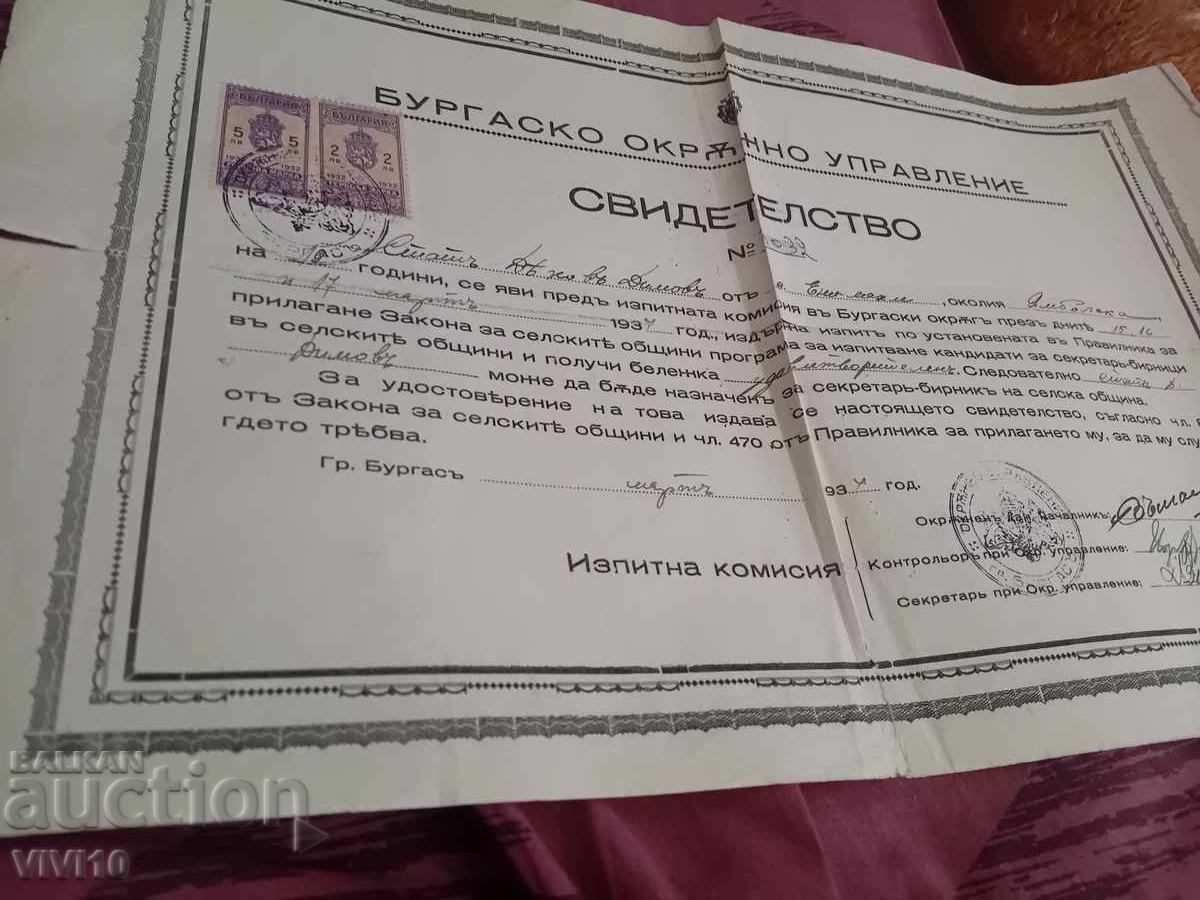 Παλαιό πιστοποιητικό 1934 Παλαιό πιστοποιητικό 1934