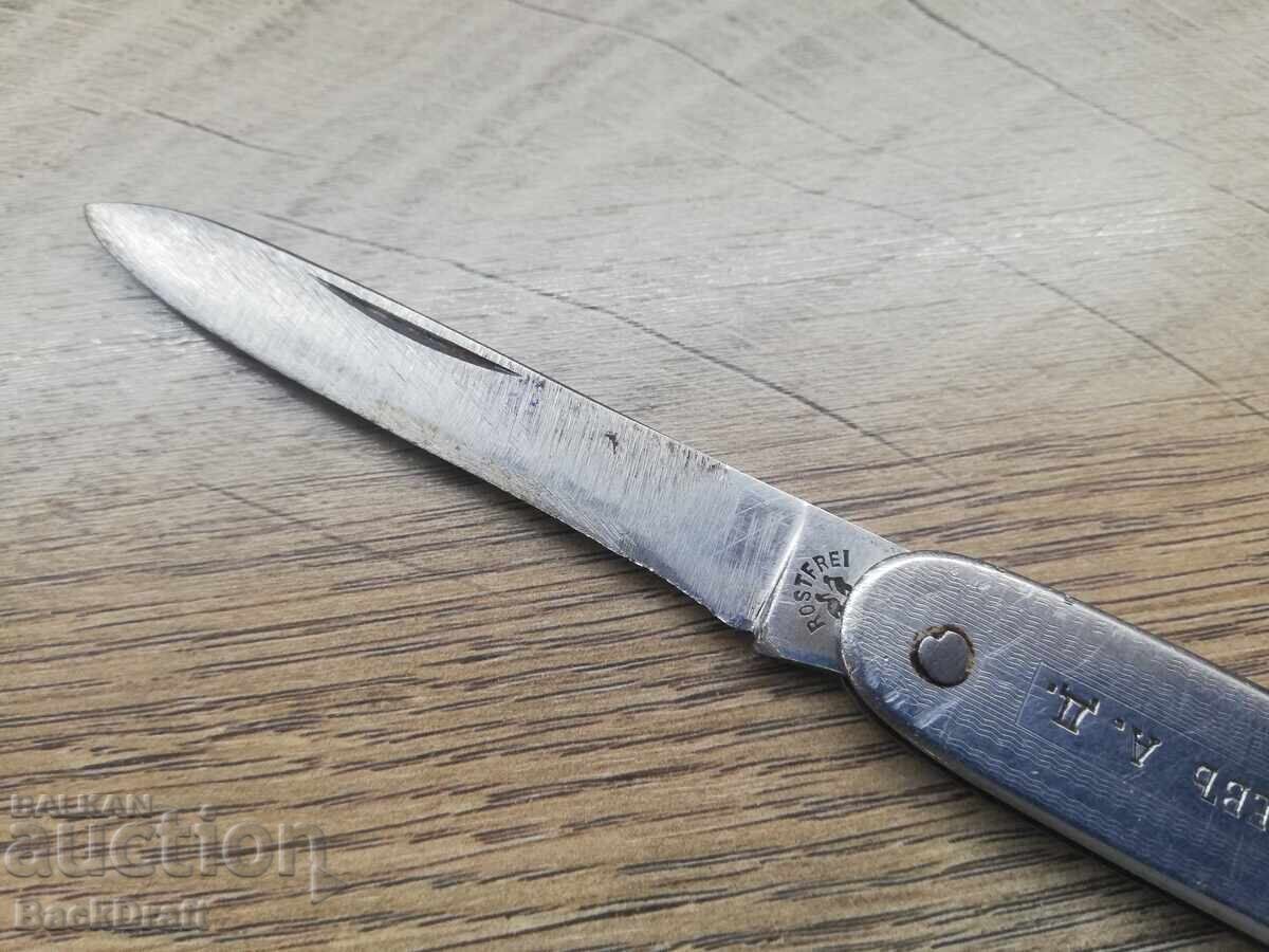 Livrarea Briceag de buzunar vechi de reclamă, cuțit Robi Klaas Solingen