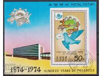 Επισημασμένο μπλοκ Ιστορία των Ταχυδρομείων 1978 από τη Βόρεια Κορέα