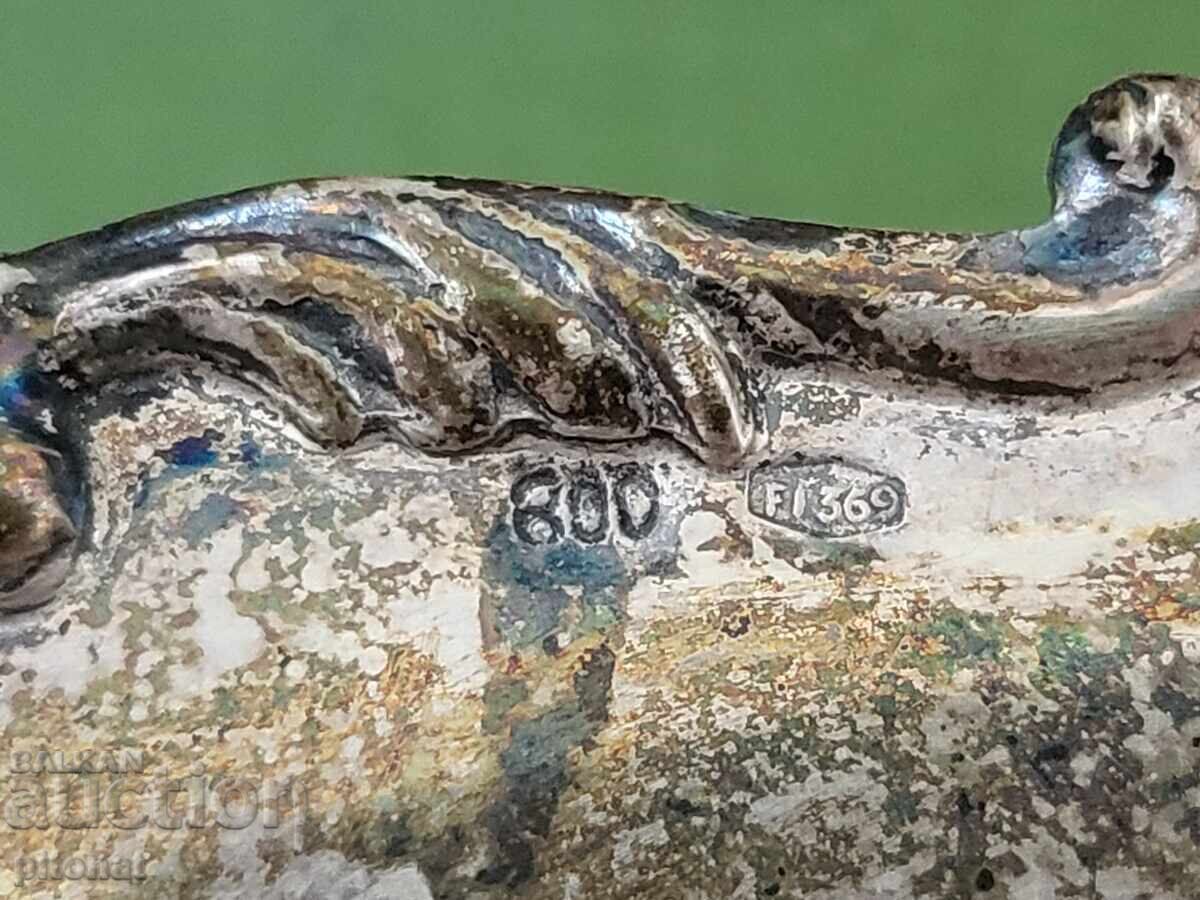 Доставка на Антикварна сребърна фруктиера поднос