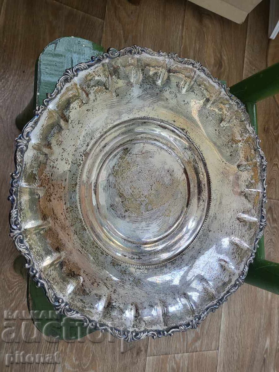 Антикварна сребърна фруктиера поднос