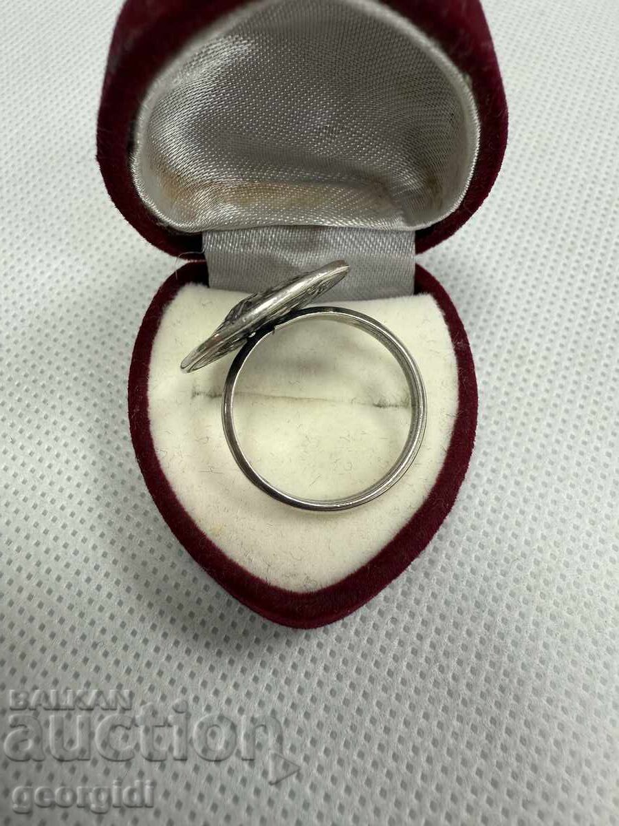 Παράδοση Ελληνικό ασημένιο δαχτυλίδι με νόμισμα - Αλέξανδρος Γ'. Νο. 7660