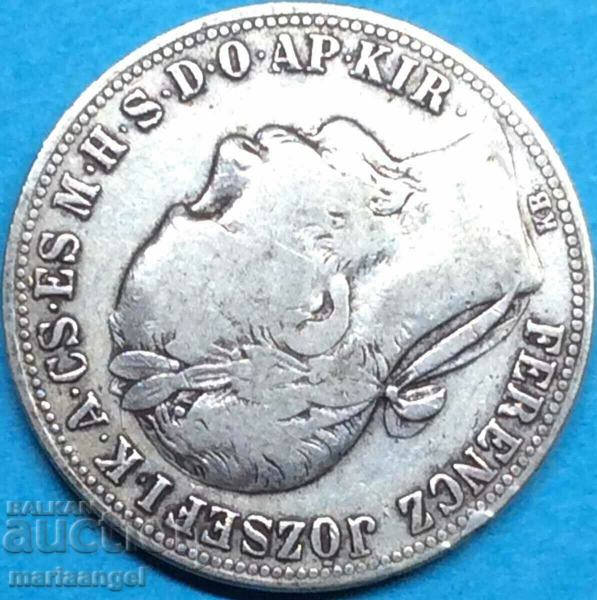 Delivery of Hungary 1 forint 1890 Ferencz Jozsef silver