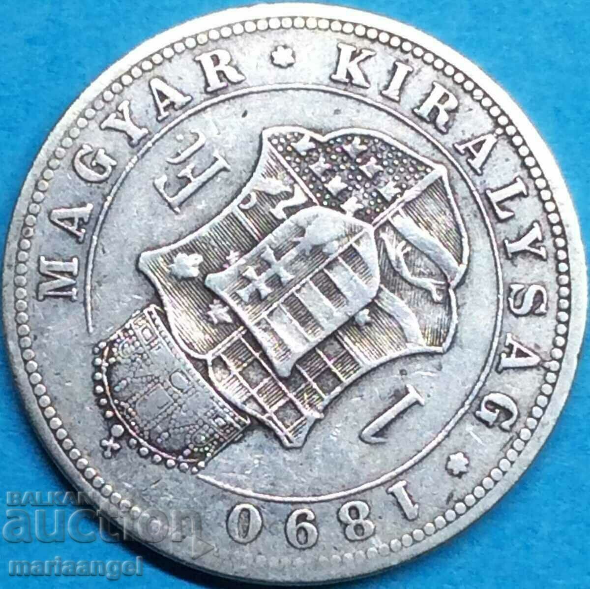 Hungary 1 forint 1890 Ferencz Jozsef silver - 5