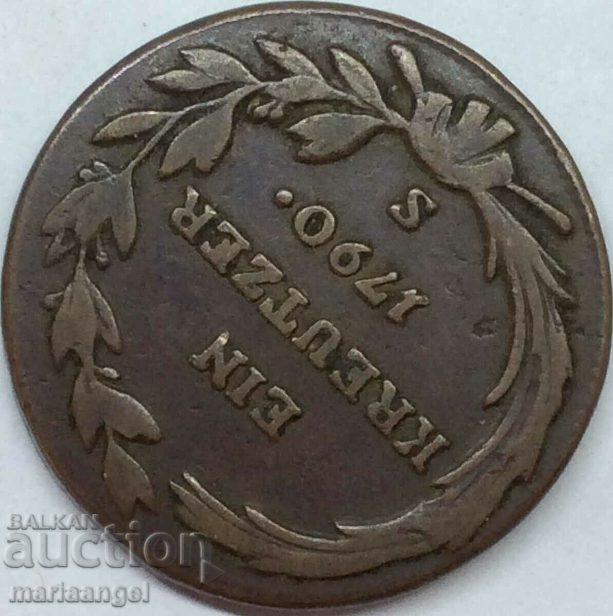 1 Kreuzer 1790 S - Schmolnitz Joseph II Austria - 5