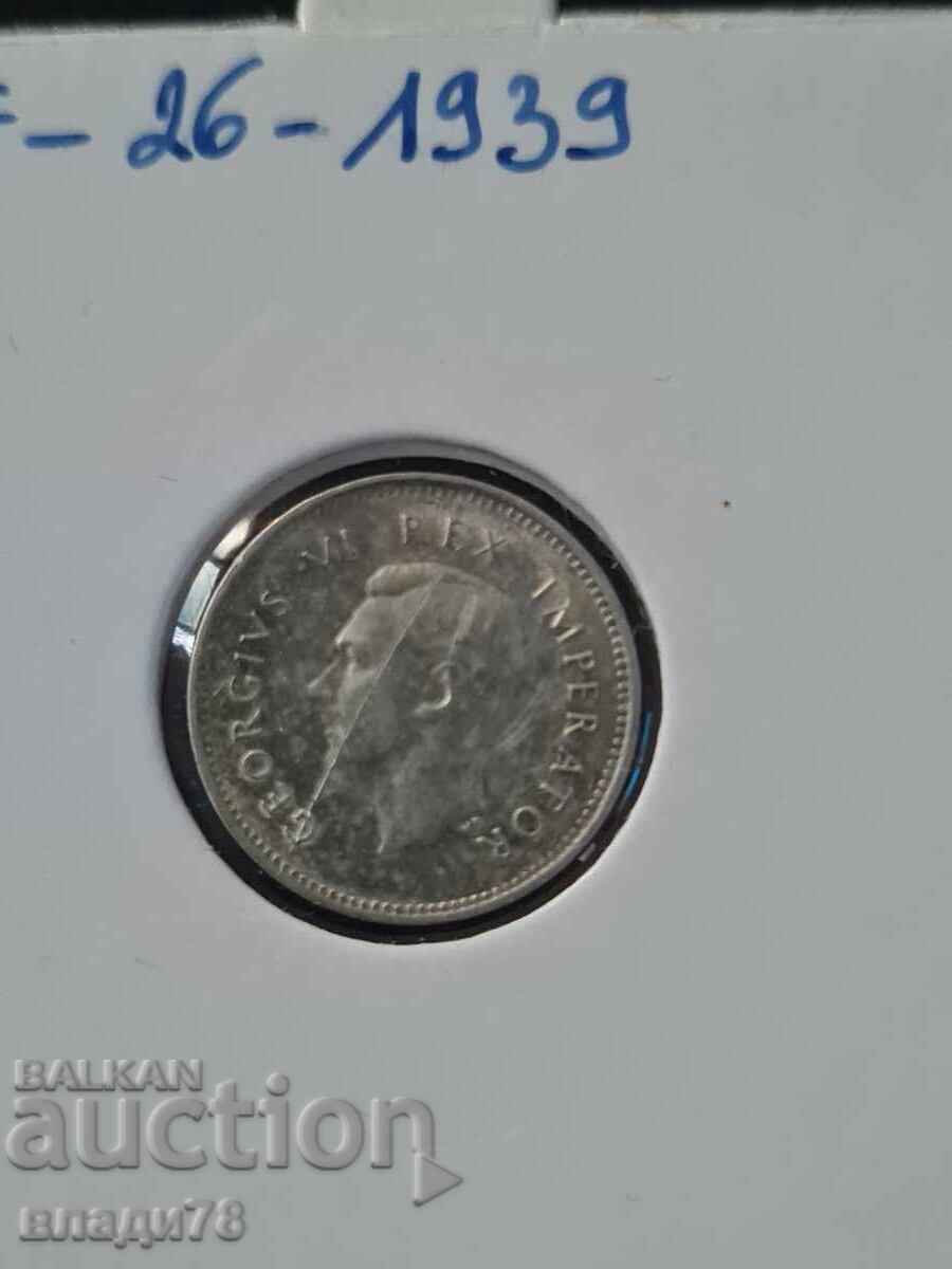 Ασημένιο νόμισμα 3 πένες 1939