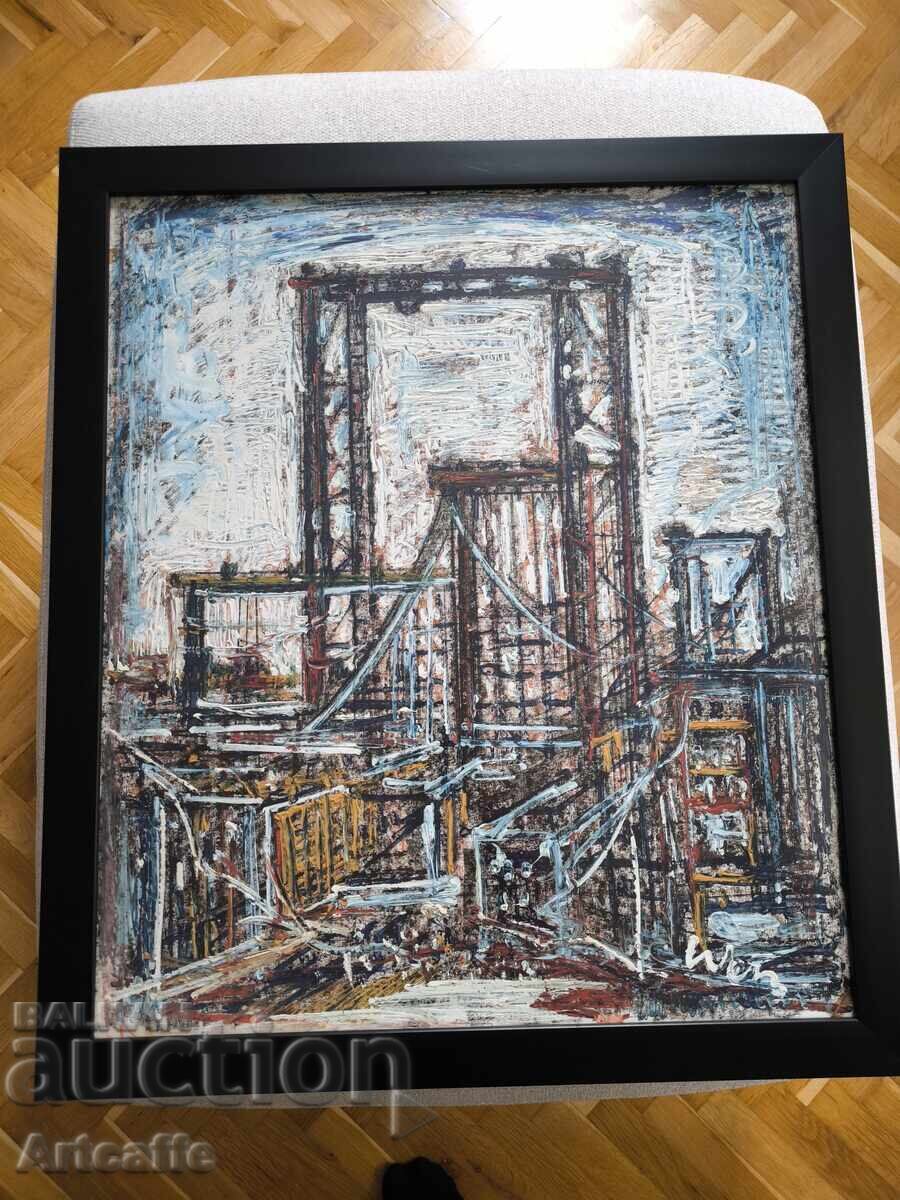 Large Oil Expressionist Painting with price 2500.00 BGN | € 1278.23