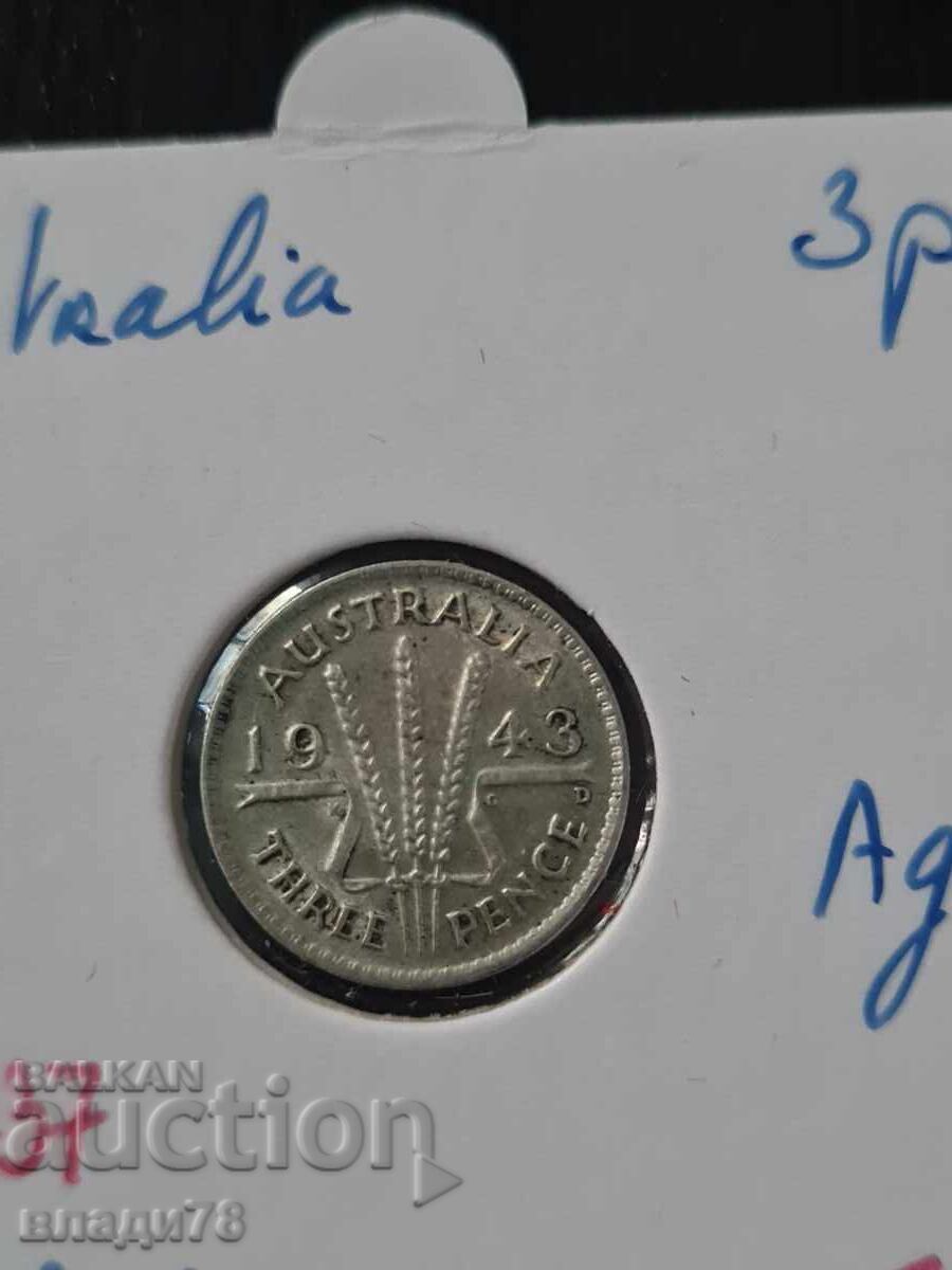 Παράδοση Ασημένιο νόμισμα 3 πένες 1943