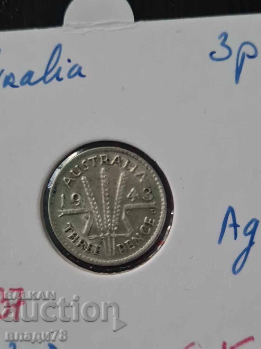 Ασημένιο νόμισμα 3 πένες 1943 - 5