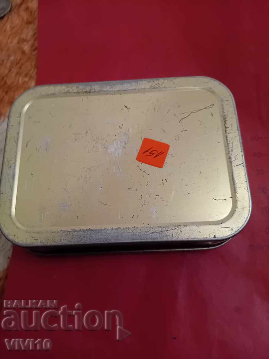 Old metal tobacco tin with price 20.00 BGN | € 10.23