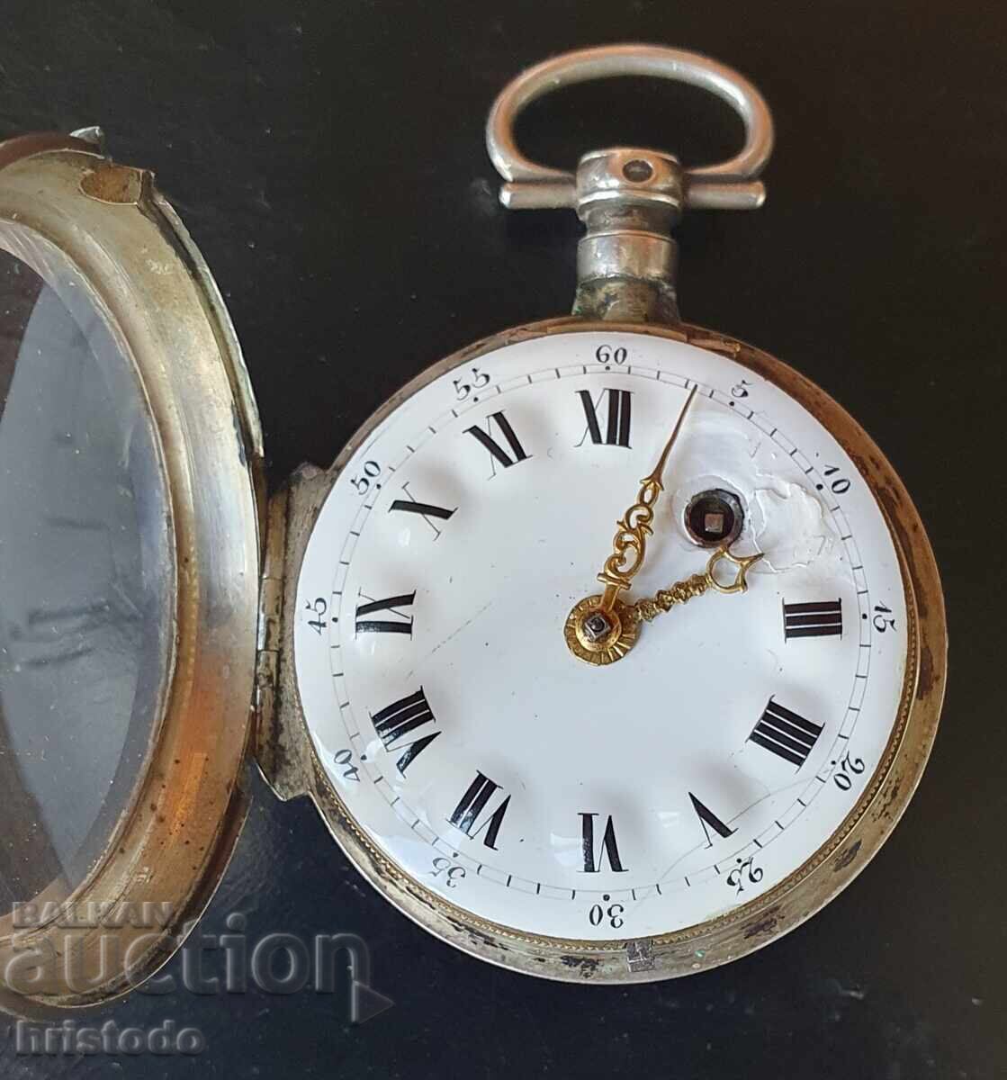 Ceas de buzunar francez vechi, din argint cu preț € 230.00 | 449.84 BGN Ceas de buzunar francez vechi, din argint cu preț € 230.00 | 449.84 BGN