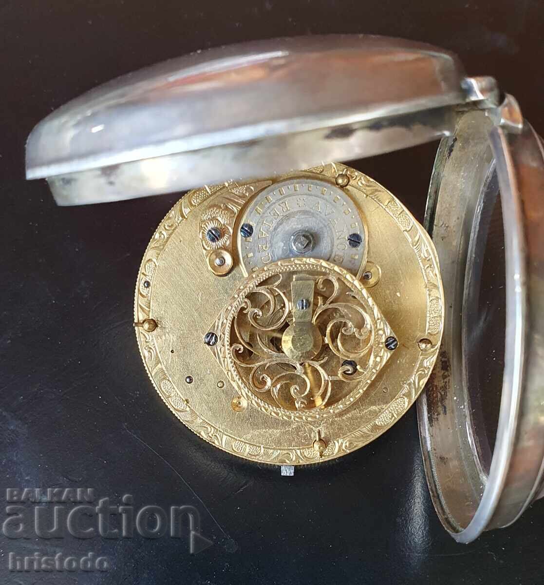 Аукцион Стар сребърен Френски джобен часовник Аукцион Стар сребърен Френски джобен часовник