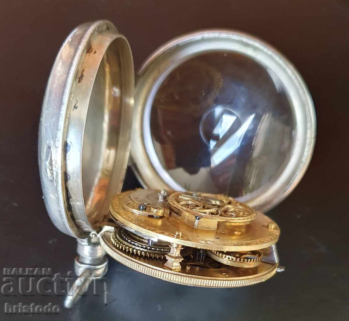 Доставка на Стар сребърен Френски джобен часовник Доставка на Стар сребърен Френски джобен часовник